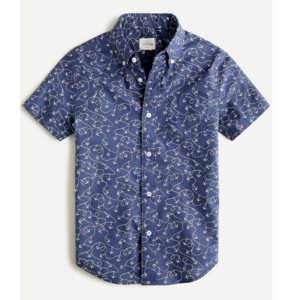 J. Crew Crewcuts Short Sleeve Anchor Print Button Down Boys Sz 8 Nautical‎ Beach